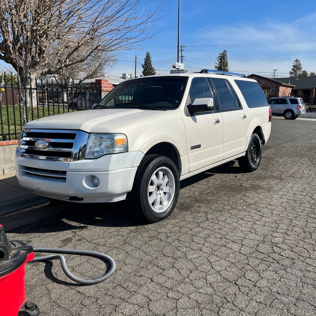 A white SUV after a full detail
